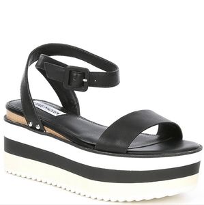 Steve Madden Black and White Platform Sandals